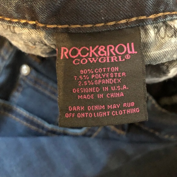 NWT Rock & Roll Cowgirl Mid Rise Bootcut Jeans 36x34 - Picture 3 of 4